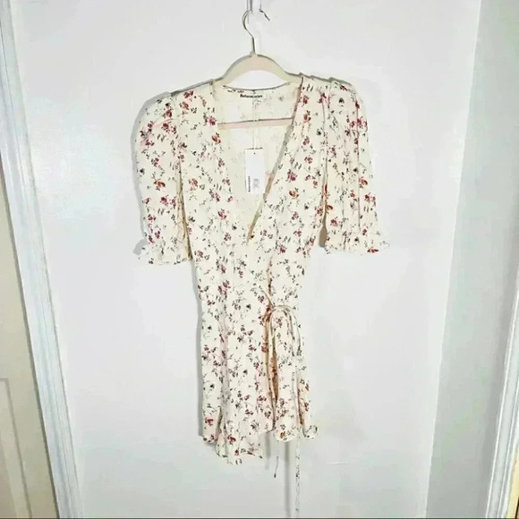 NWT Reformation Carmelo Dress Gabrielle Floral Mini Linen - Picture 2 of 9